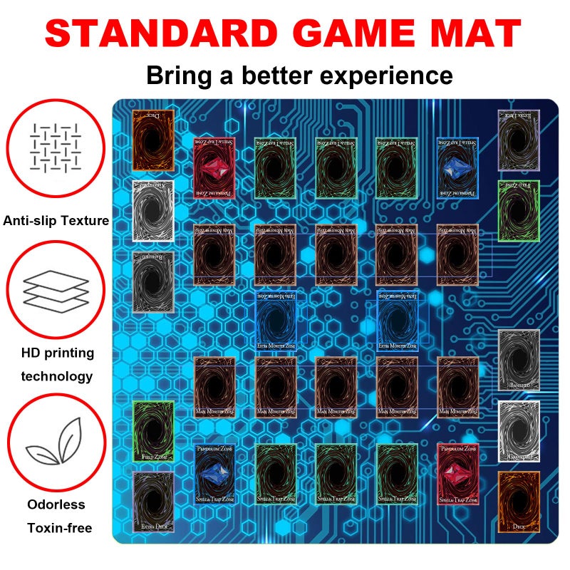 sabermaster Card Rubber Mat - 2 Player, Square playmat for Gamer 60x60cm/23.6x23.6inch - Image 3